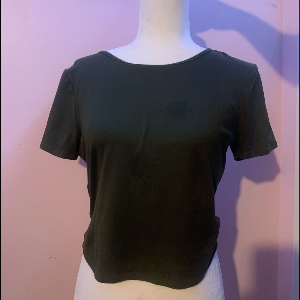 Army Green Slightly Cropped T-Shirt